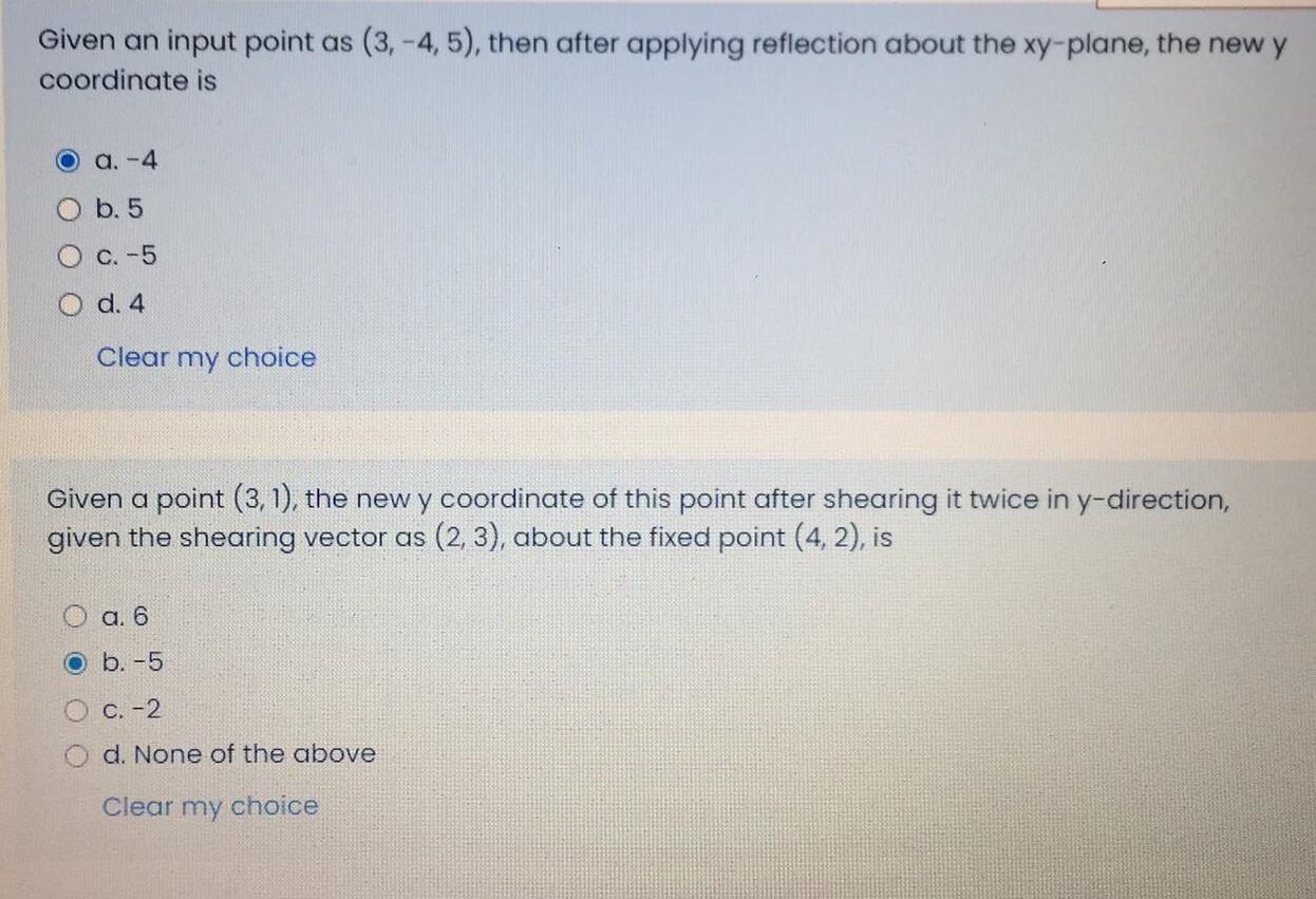 Choose the correct answer..... Given a point (-3,