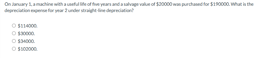 pick one On January 1, a machine with a useful