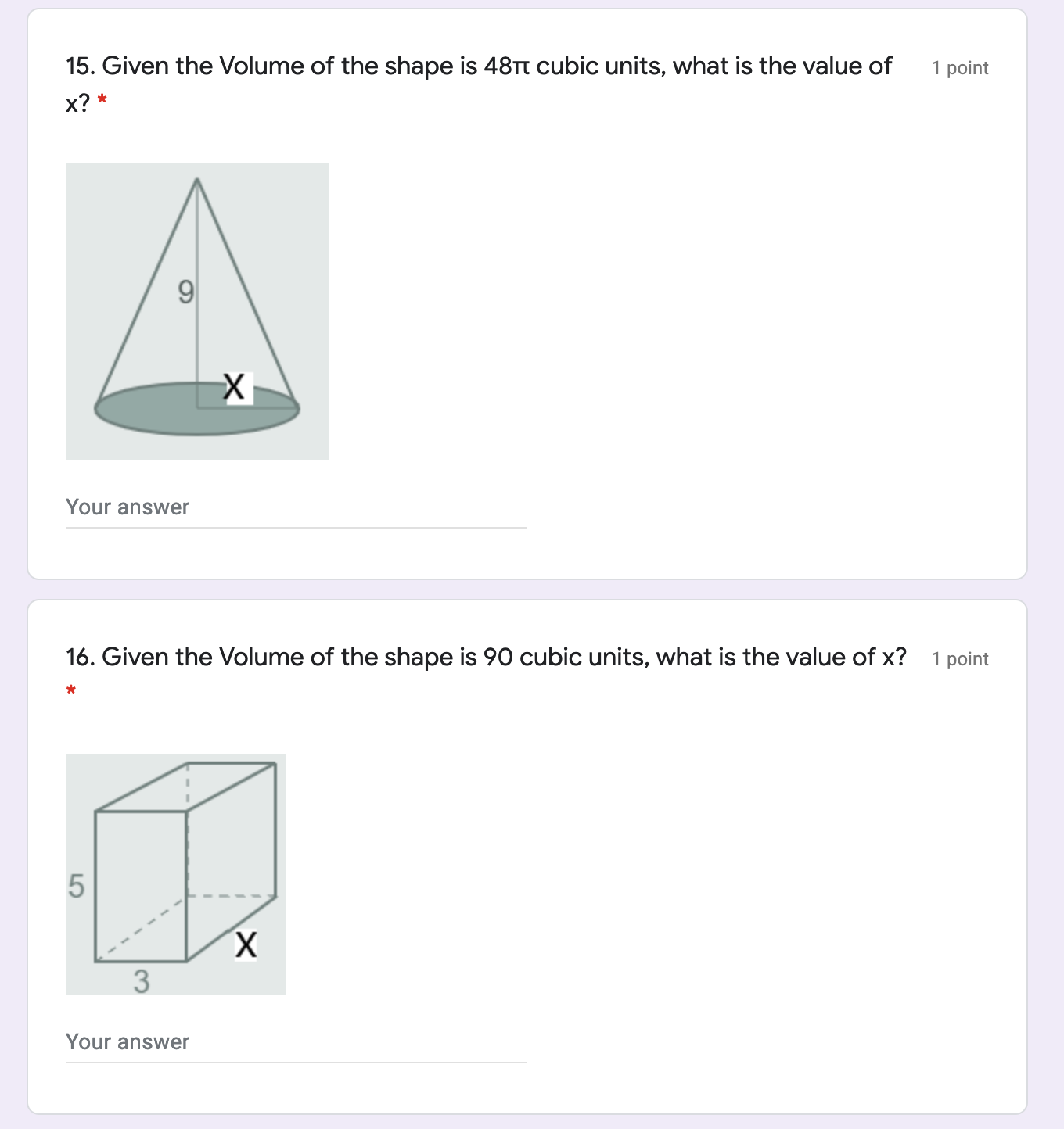 Only need the answers please. No need to show the