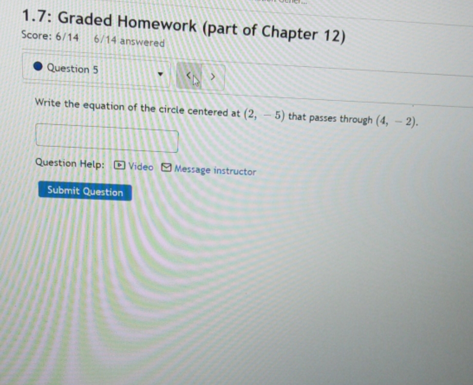 question is in picture 1.7: Graded Homework (part