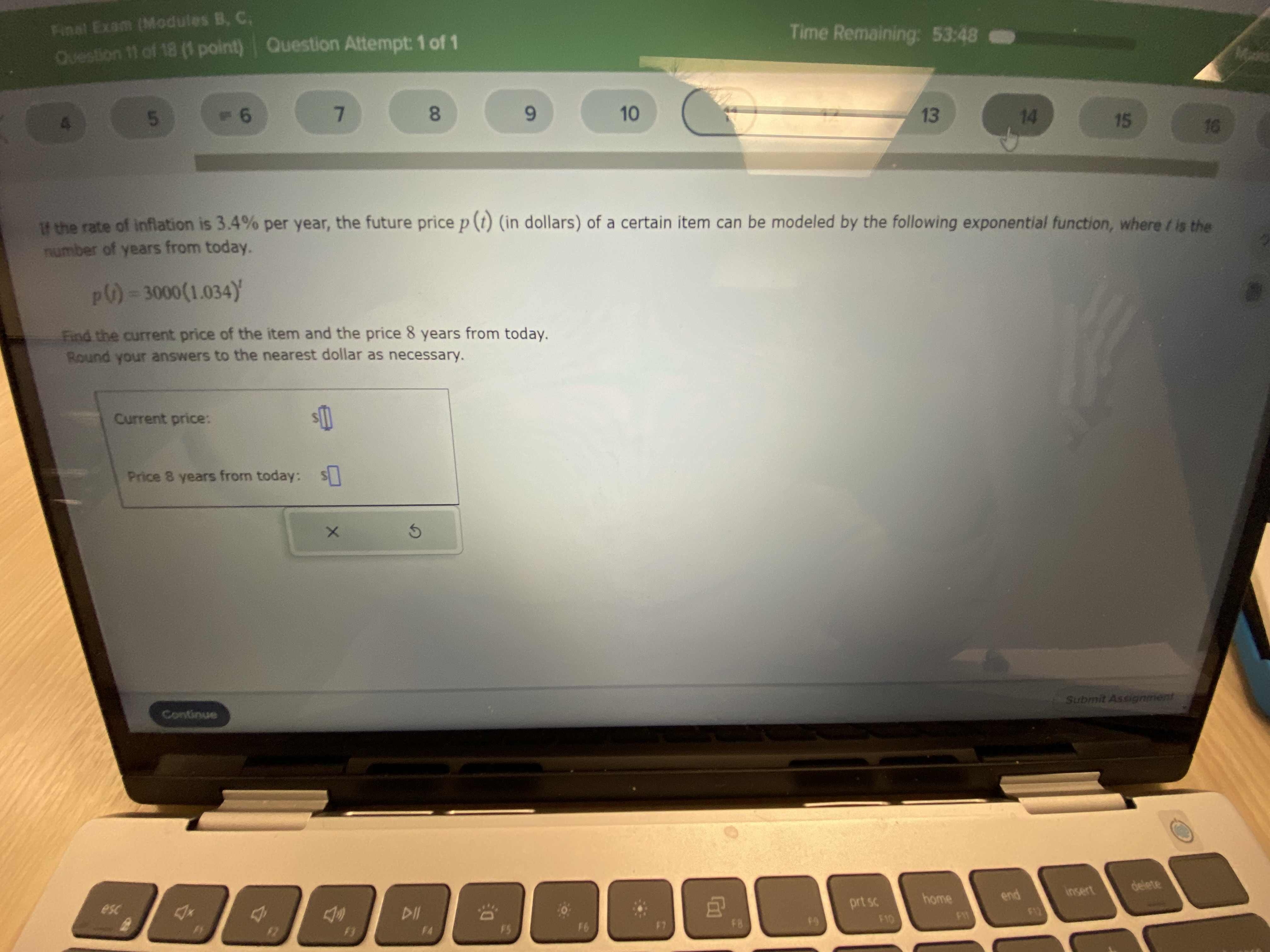 Find the domain of the function. u (x) =V-x+8