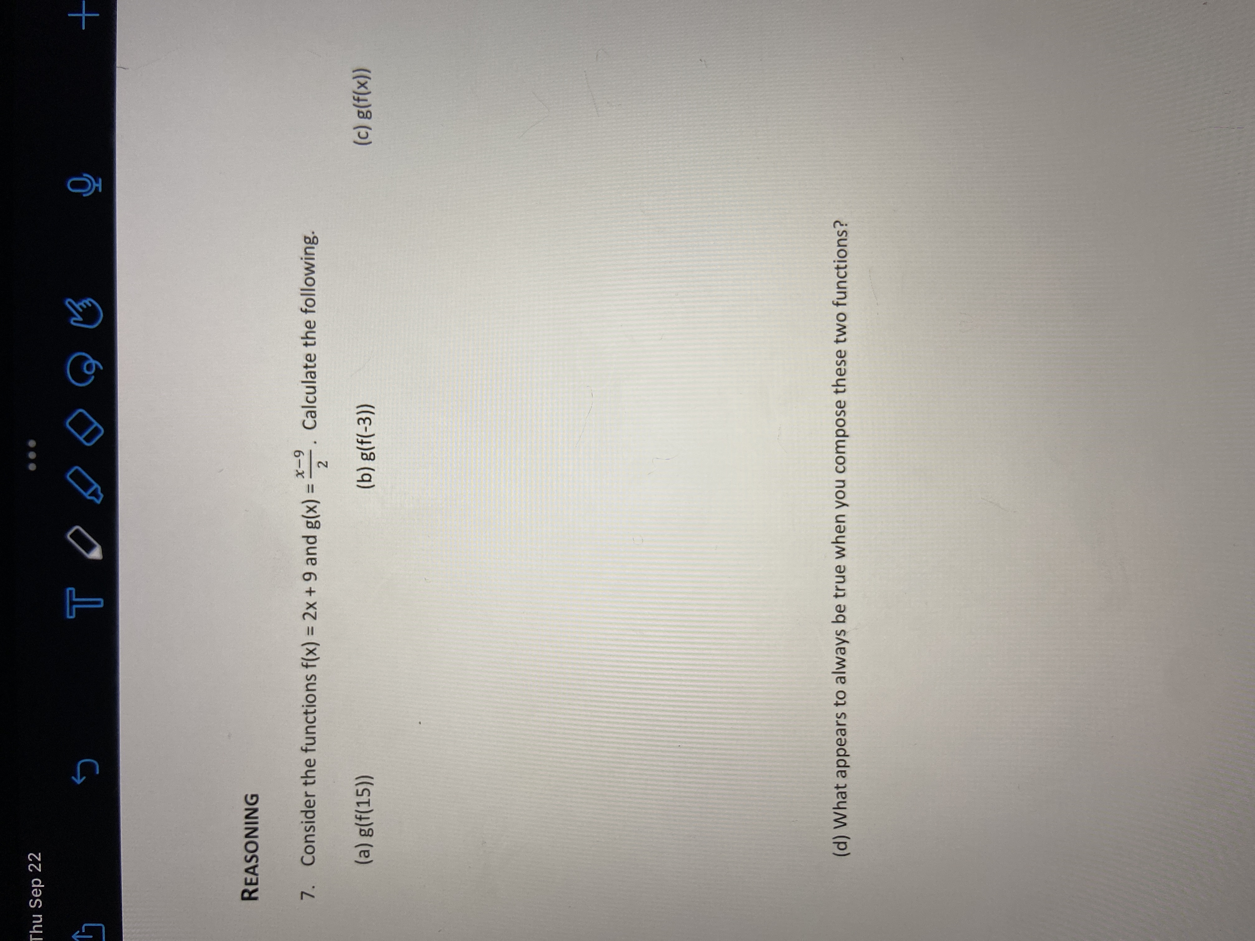 Thu Sep 22 TOO REASONING 7. Consider the