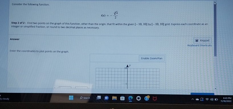 they are requesting 2 points ( , ) and ( , )