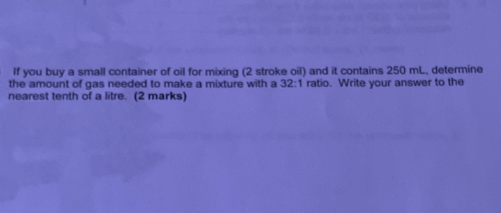 If you buy a small container of oil for mixing (2