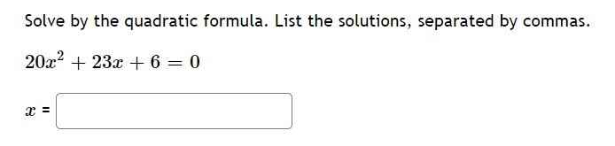 5.1 3) Solve by the quadratic formula. List the