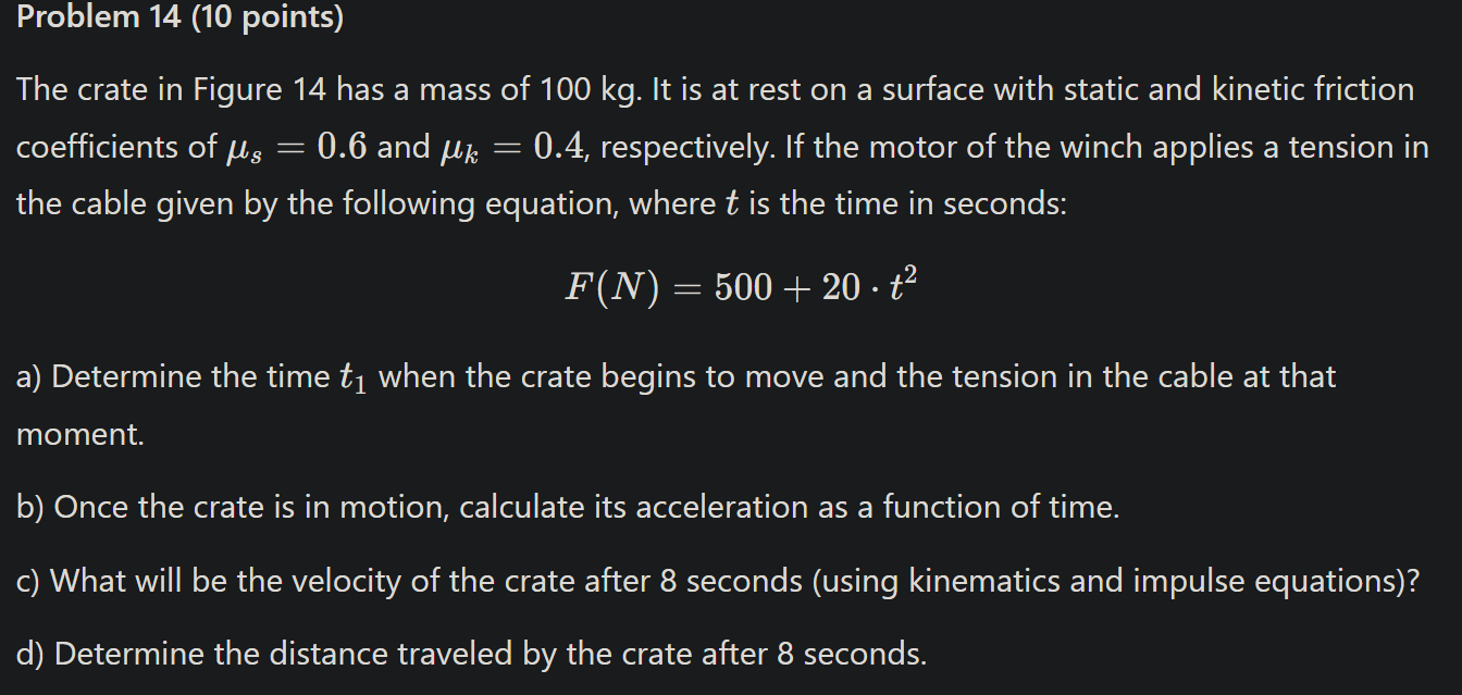 Probleme 14 (10 points) La caisse de la Figure 14