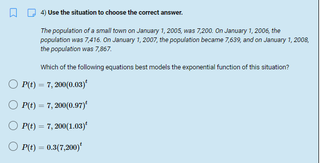 Subject : Algebra 1 Objective : Answer the given
