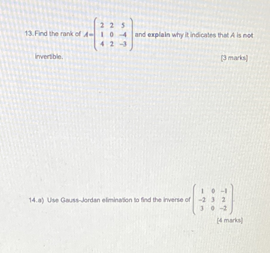 All calculations must be shown to earn for marks.