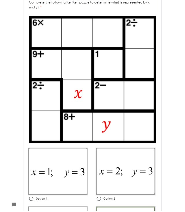 Complete the following lienKen puzzle to