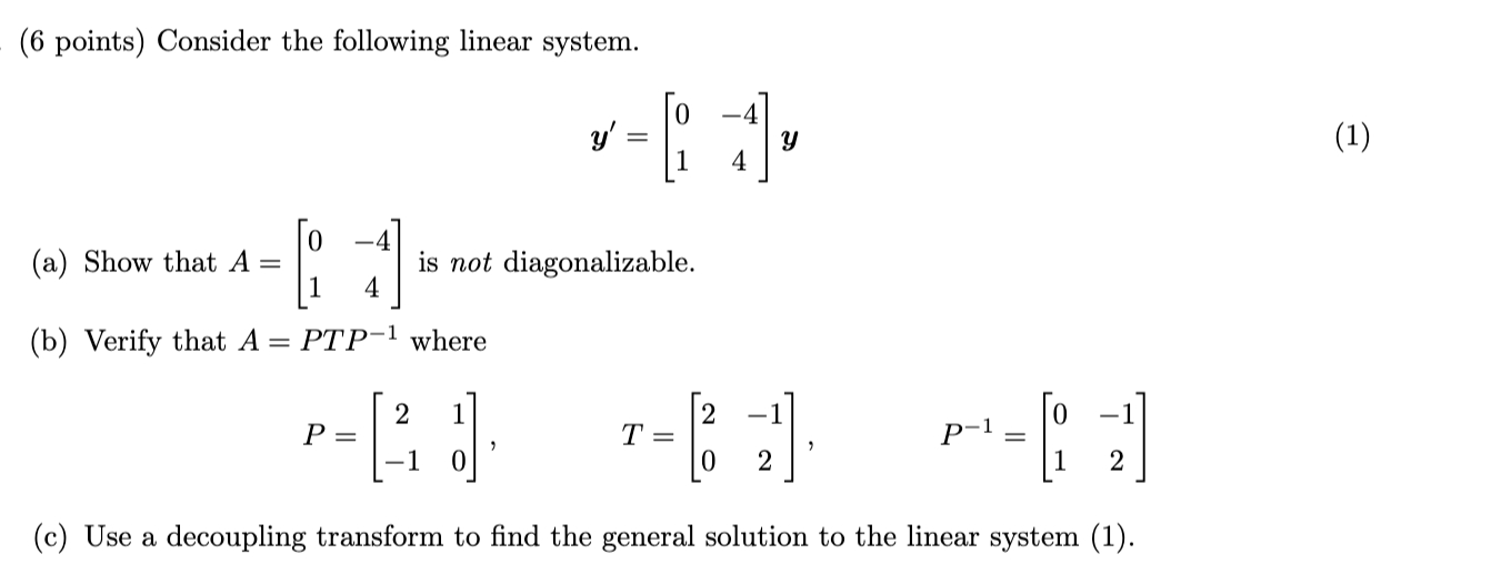 Need help with diffeq please! . (6 points)