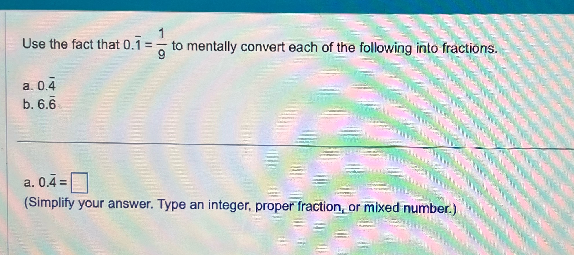 #6 need answer to a and b Use the fact that 0.1 =