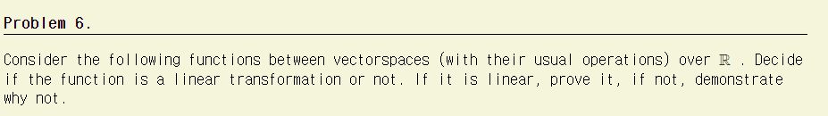 Problem 6. Consider the following functions