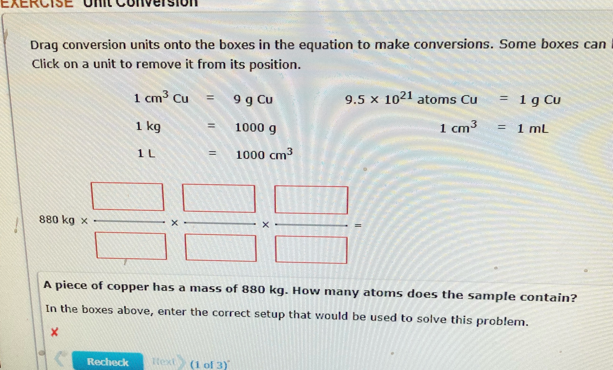 CACKCISE Of CONVERSION Drag conversion units onto