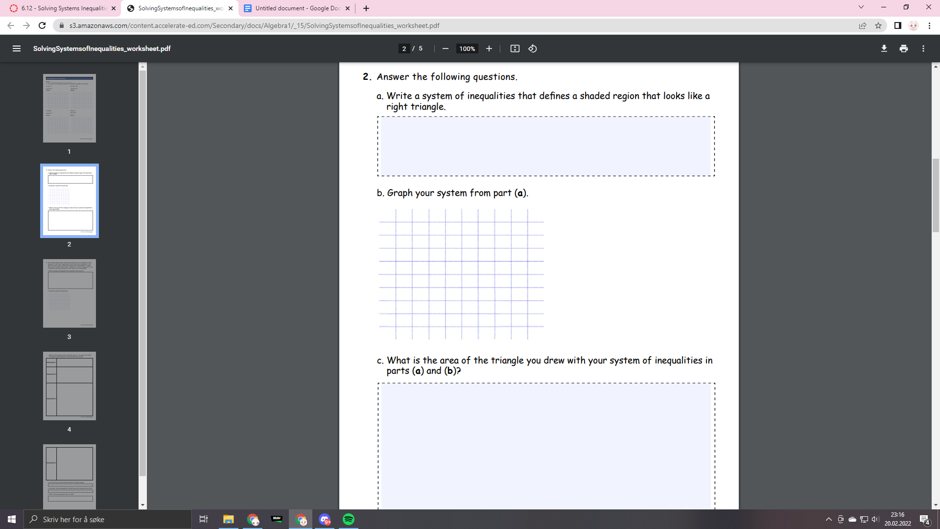 6.12 - Solving Systems InequalitiesX
