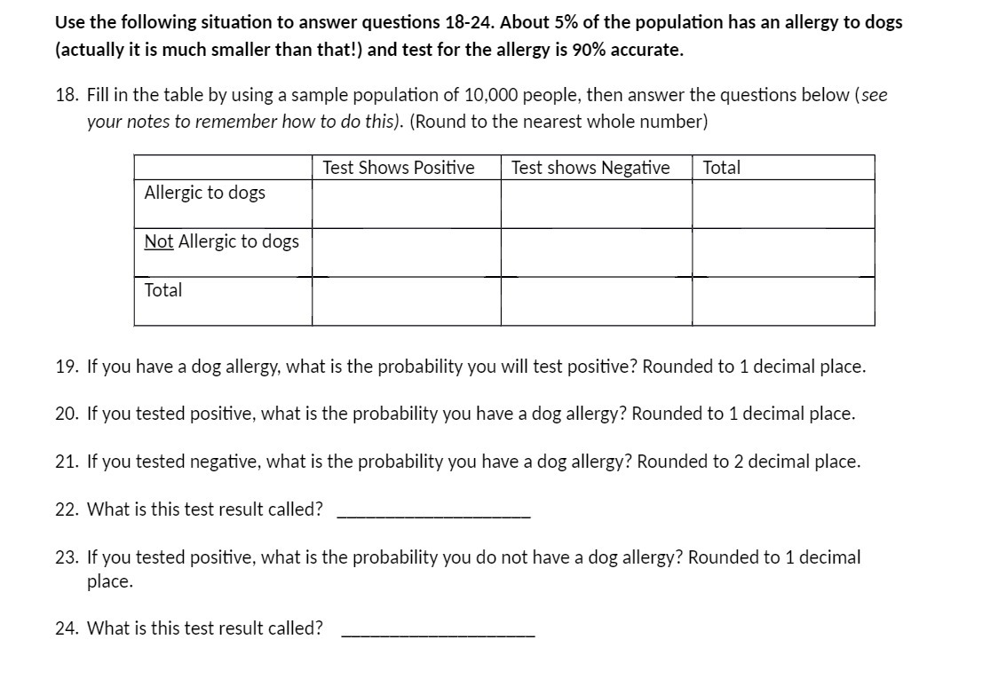 Use the following situation to answer questions