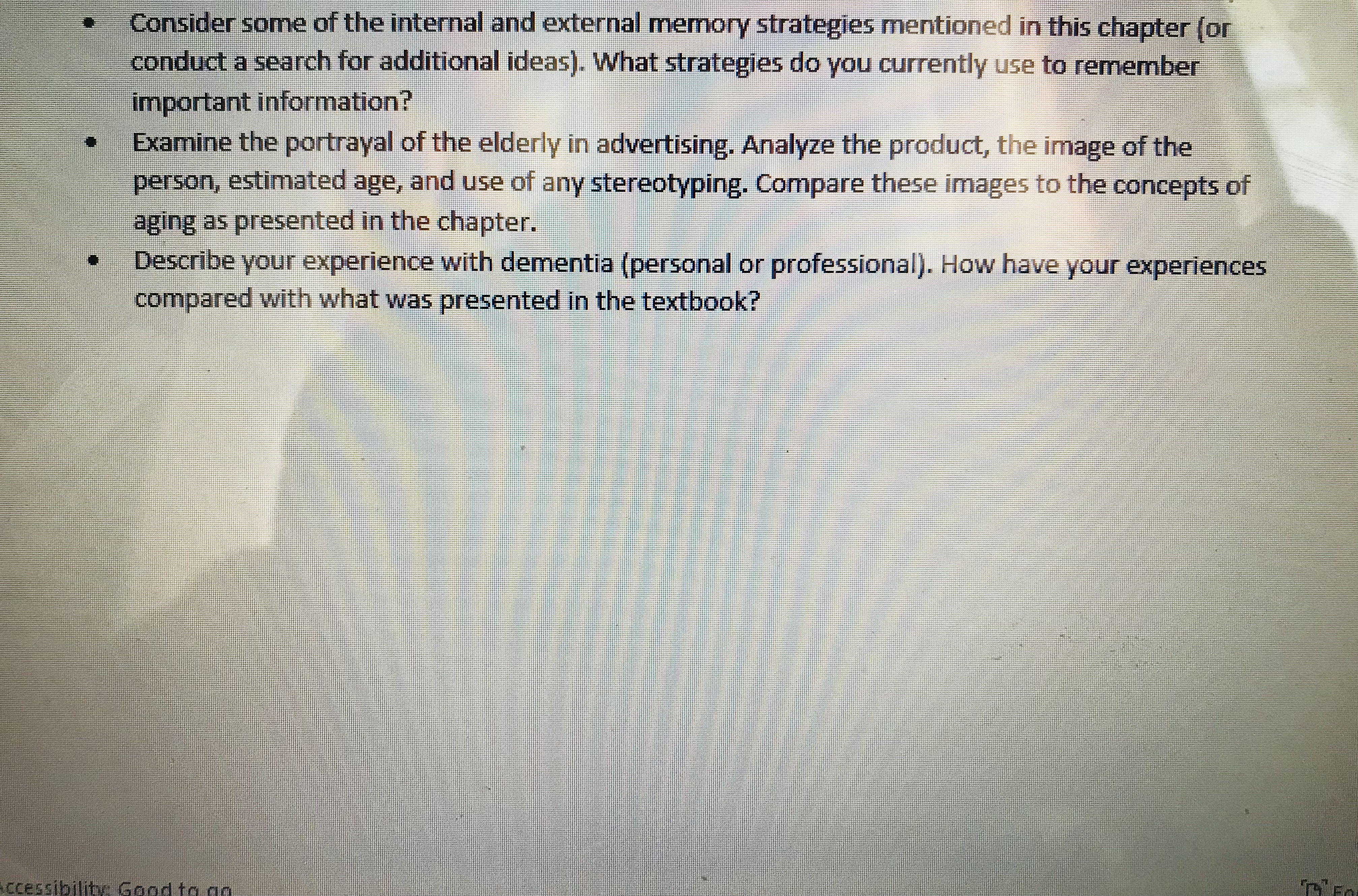 Consider some of the internal and external memory