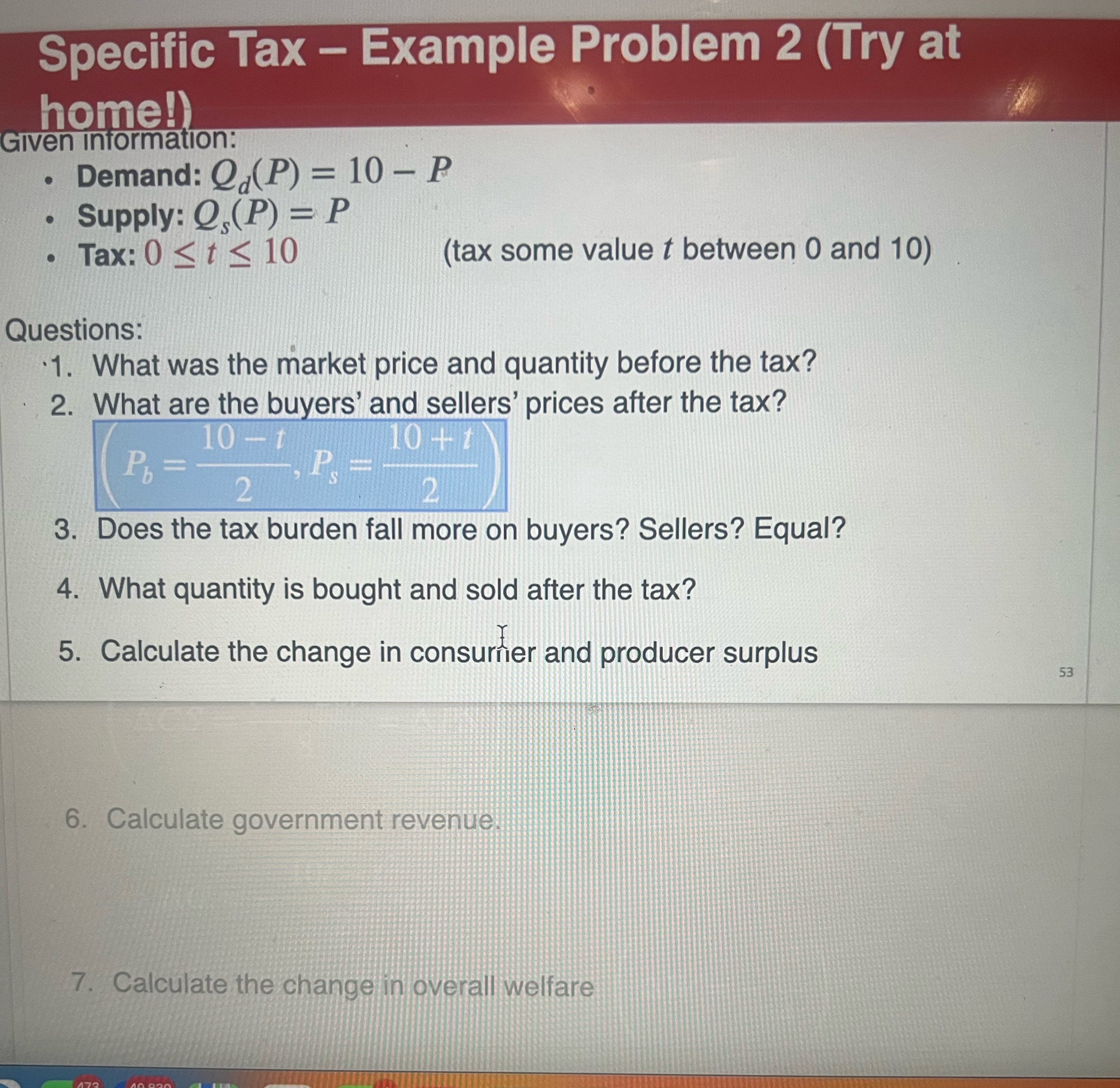 Please choose a tax and show me how to solve