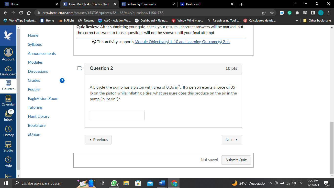 E Home X E Quiz: Module 4 - Chapter Quiz X E