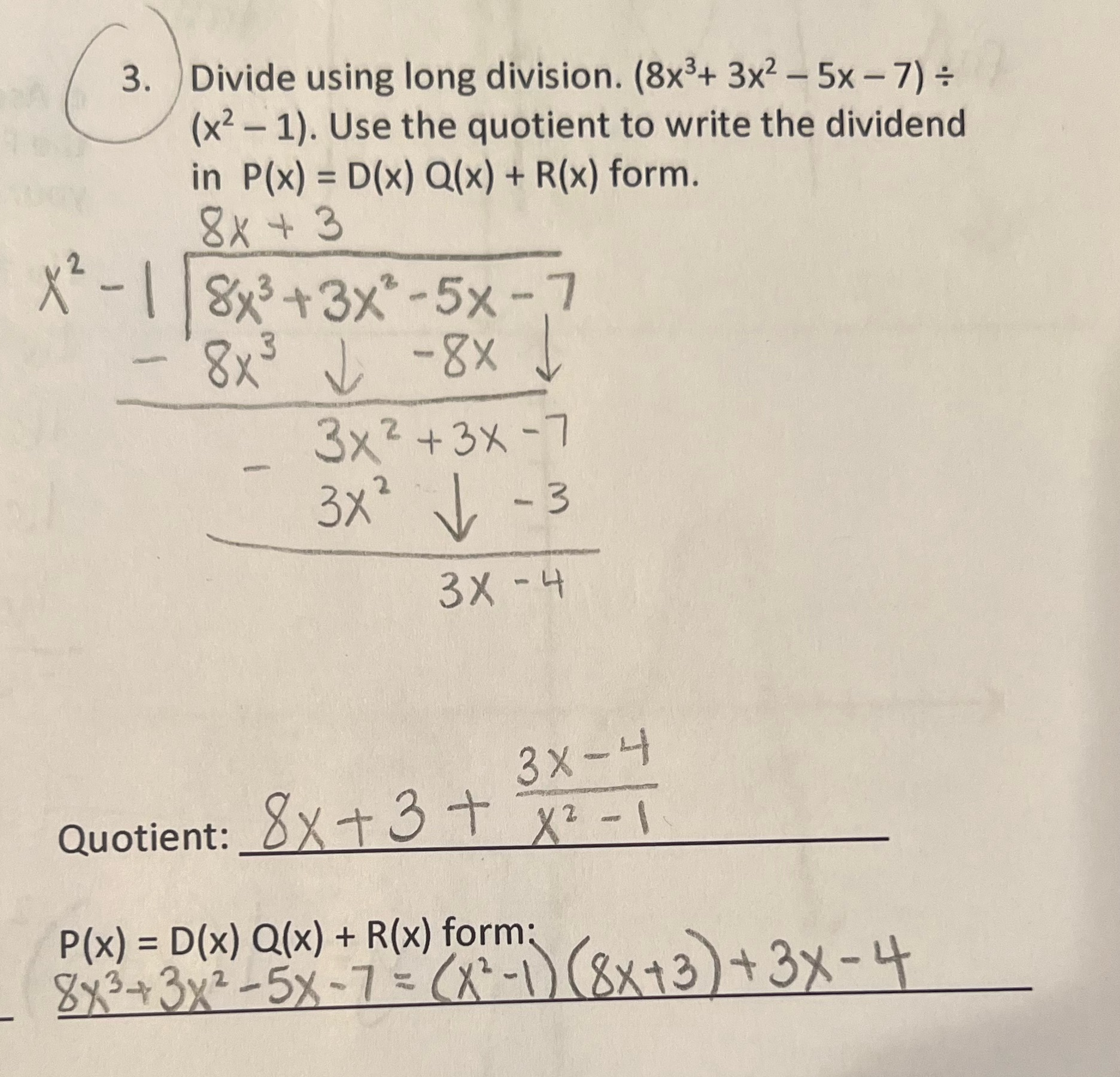 Please verify that I did this long division