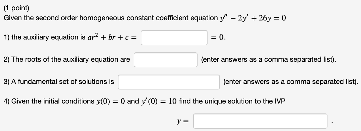 Please help with: (1 point] Given the second