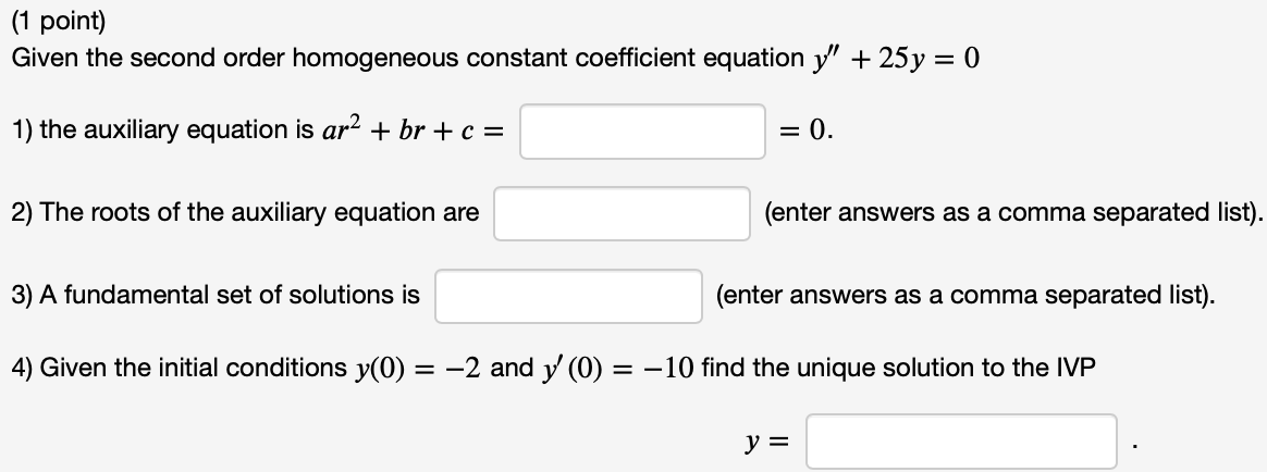 Please help with: (1 point] Given the second