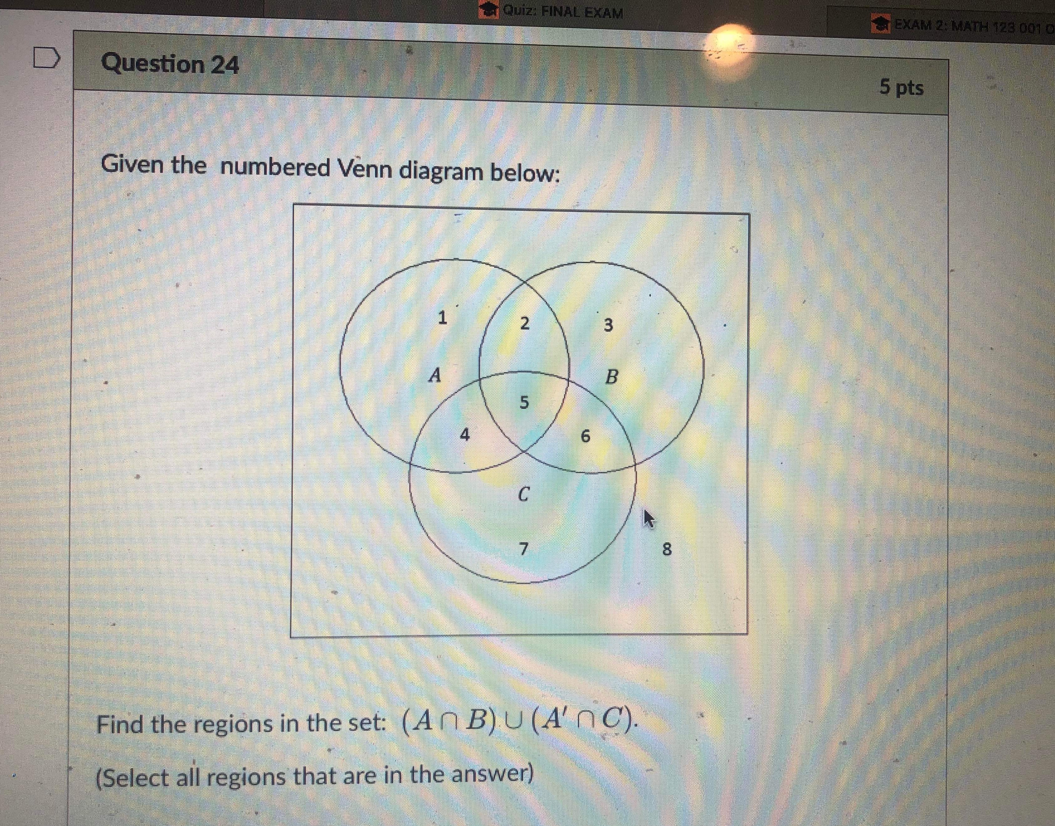 Quiz: FINAL EXAM EXAM 2: MATH 123 001 D Question