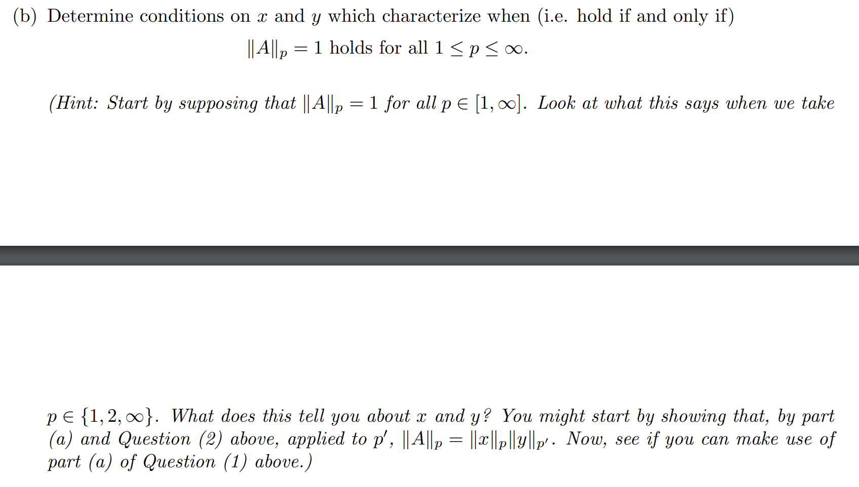 (3) Given two vectors x = (x1, . . . , In) and y