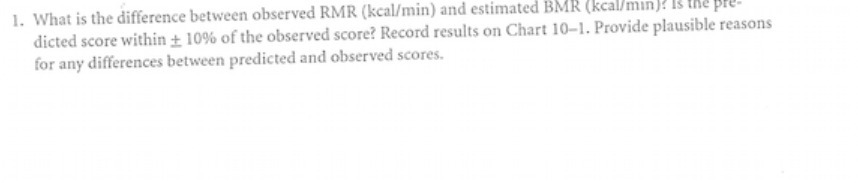 1. What is the difference between observed RMR