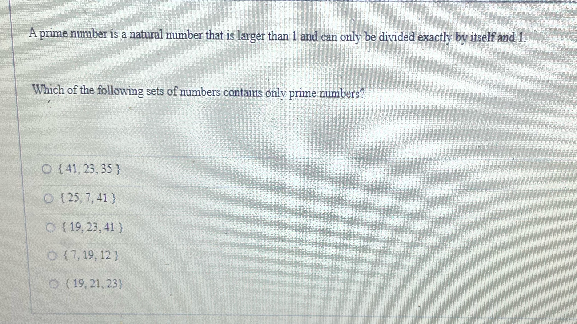 A prime number is a natural number that is larger