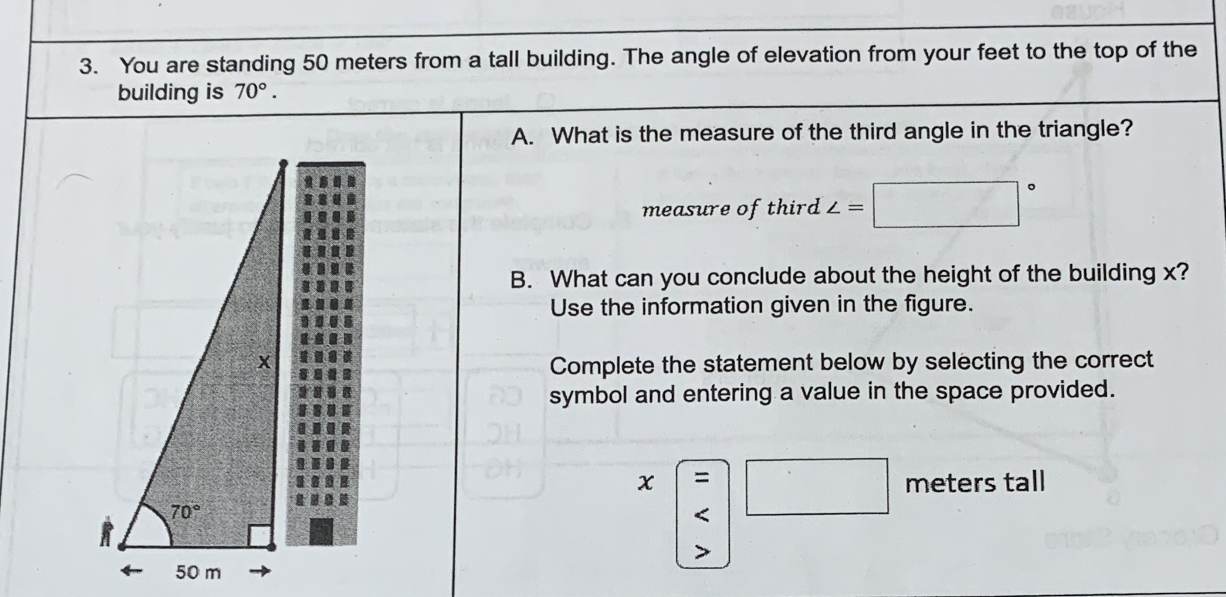 Help me pleaseee 3. You are standing 50 meters