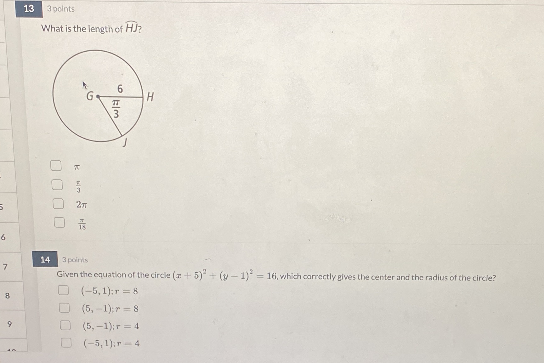 Instructions on screen 13 3 points What is the