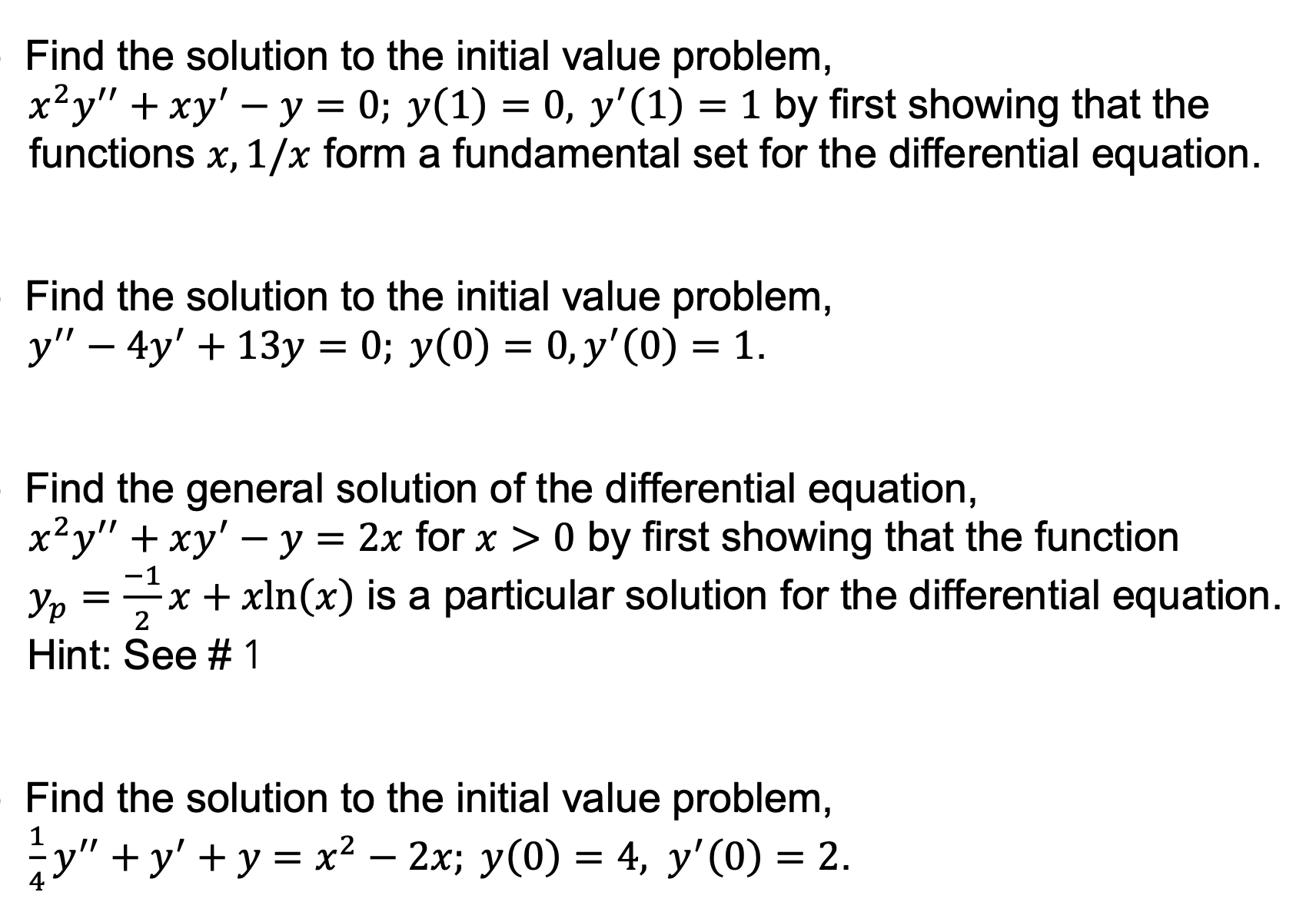help me please ' Find the solution to the initial
