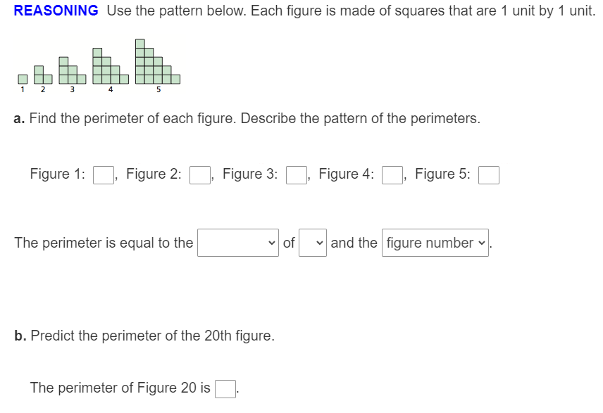REASONING Use the pattern below. Each gure is