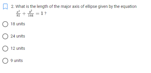 1. Write an equation in standard form for the