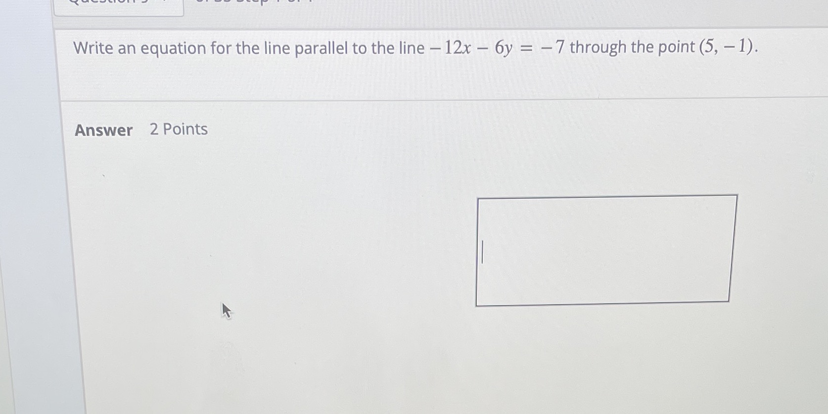 Write an equation for the line parallel to the