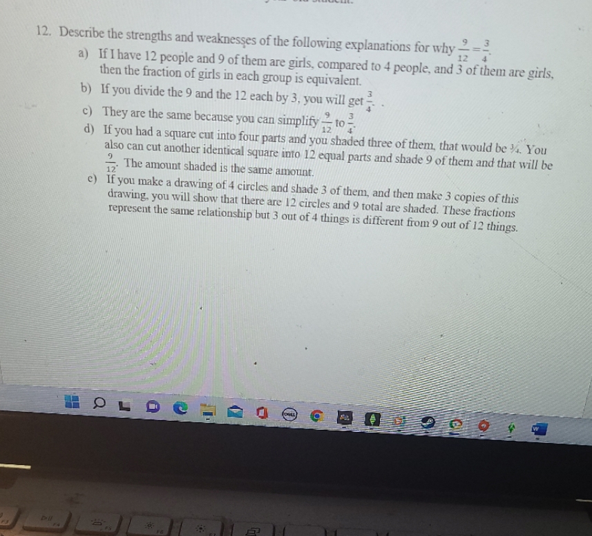 all parts need answering 12. Describe the