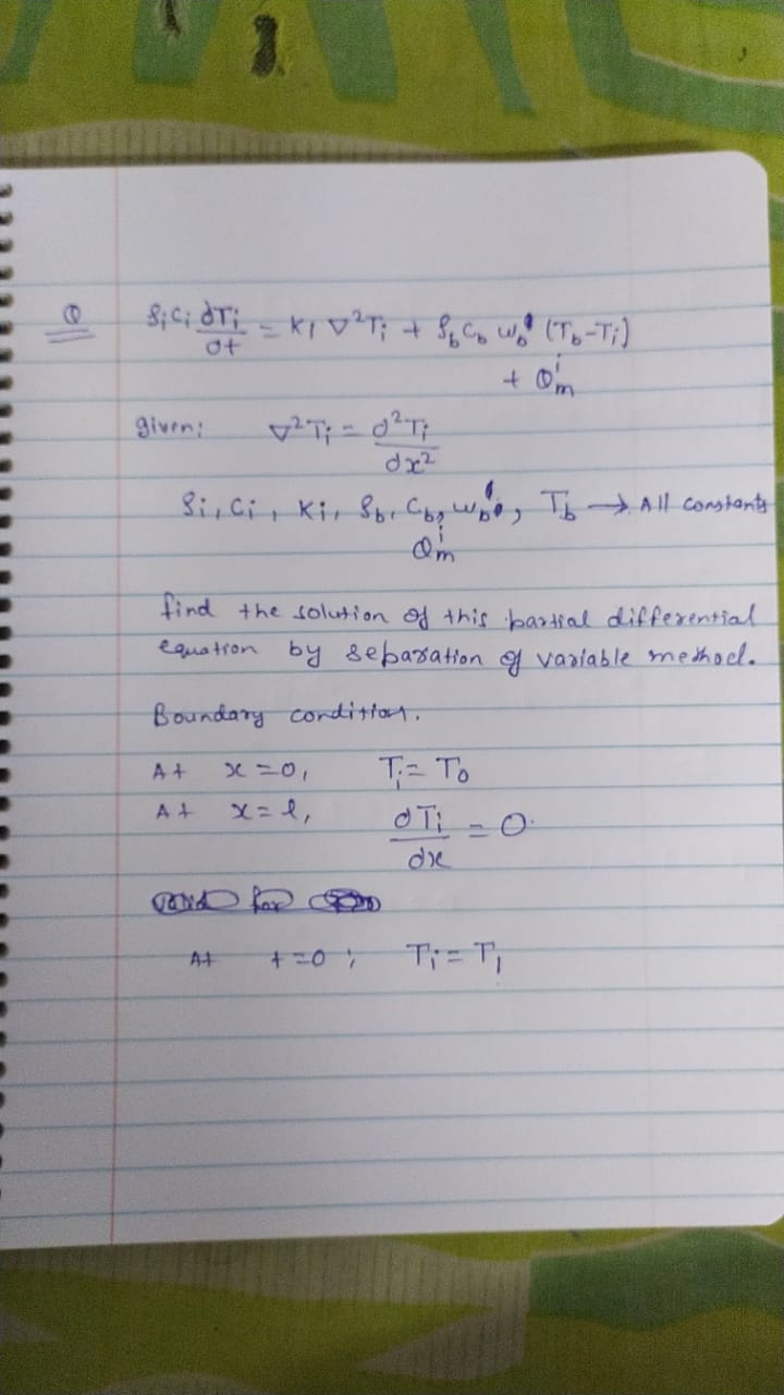 find the solution of this partial differential