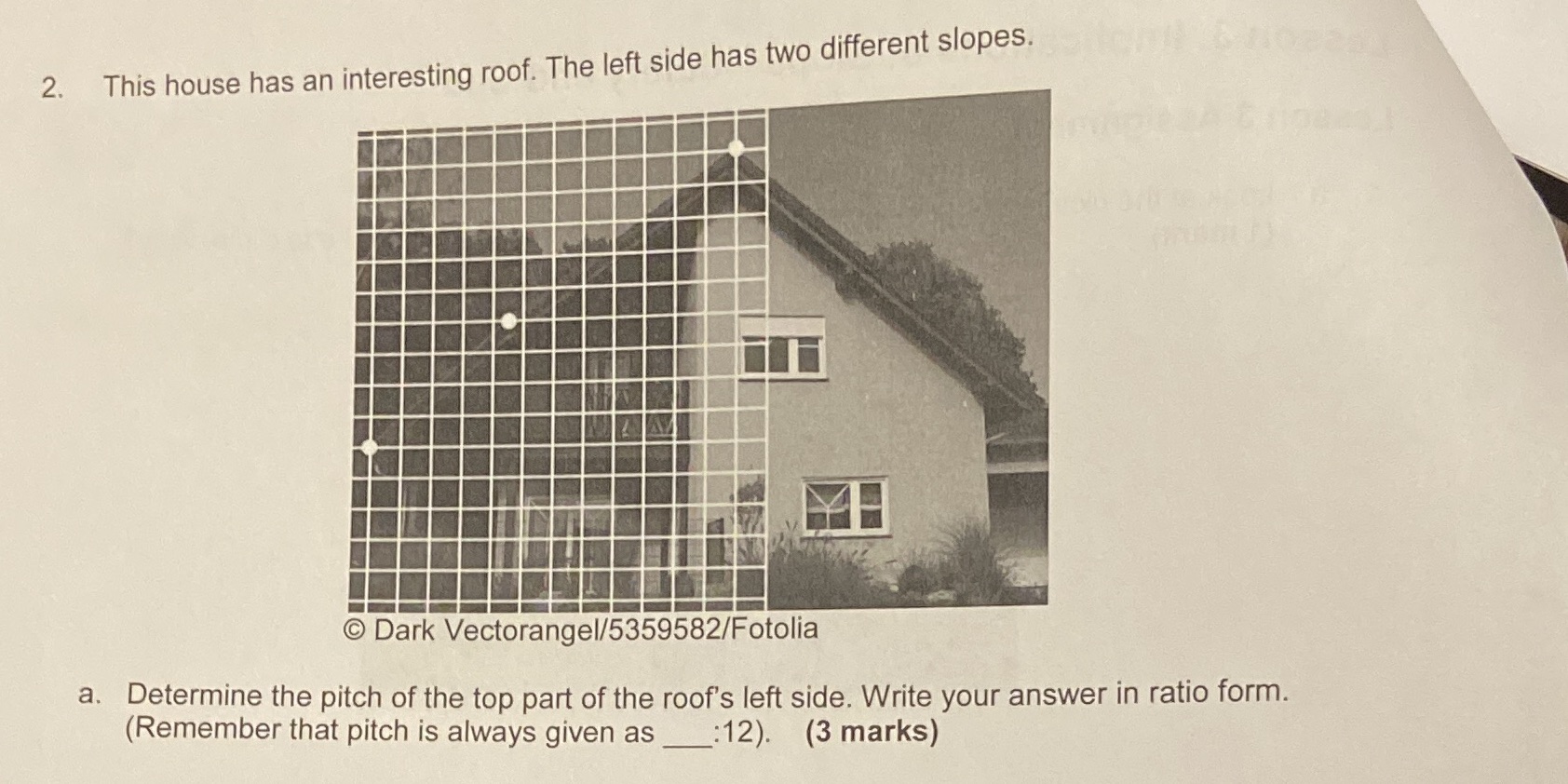 2. This house has an interesting roof. The left