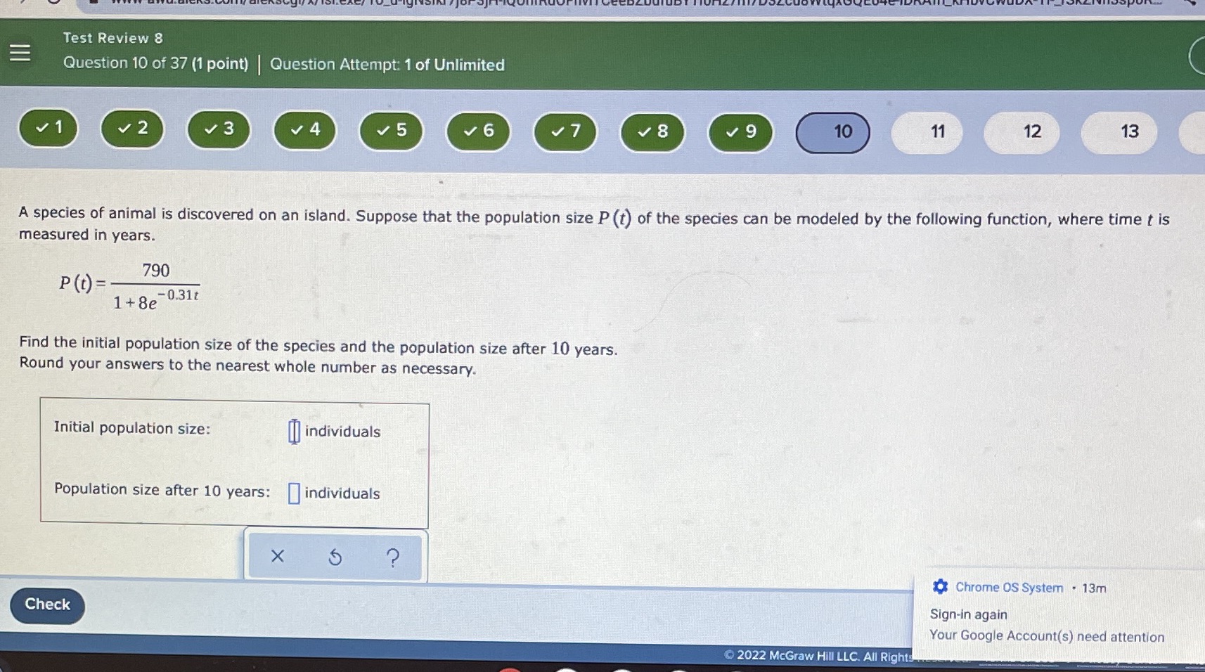 Test Review 8 Question 10 of 37 (1 point) |