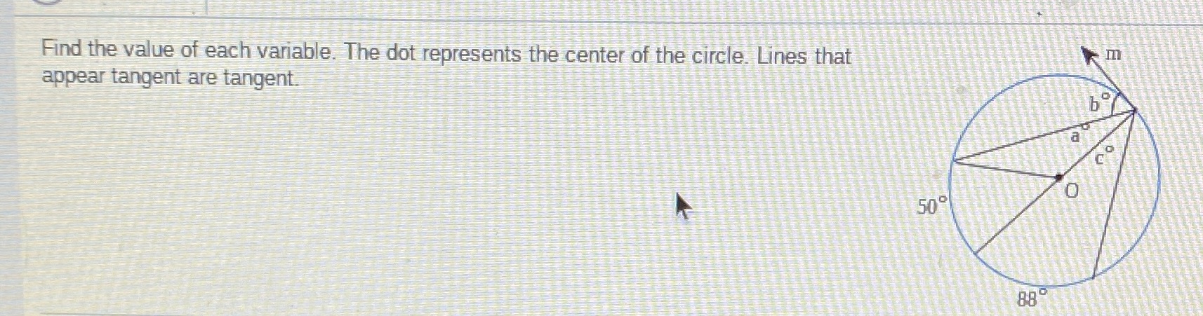 Question 12.3 Find the value of each variable.