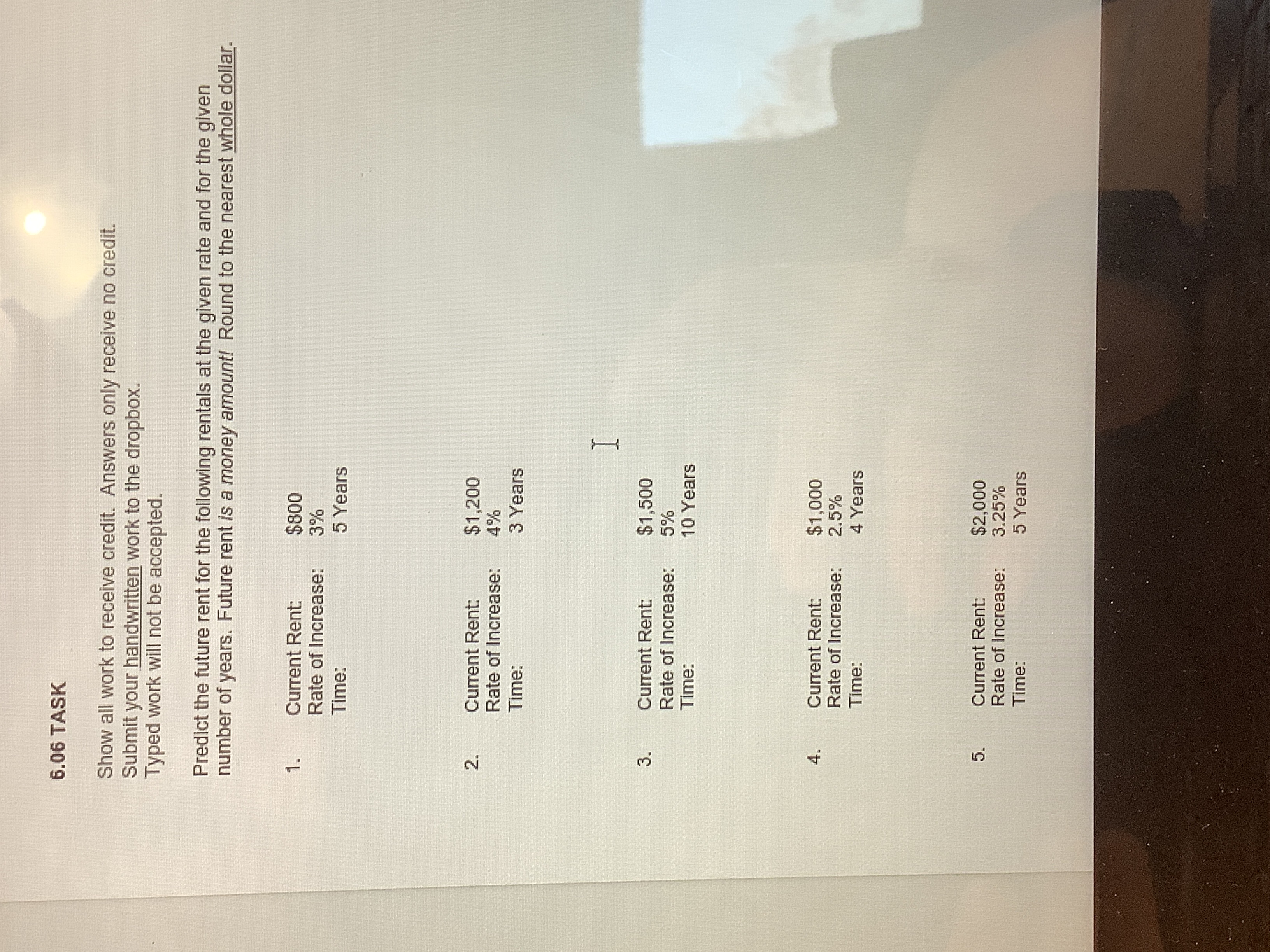6.06 TASK Show all work to receive credit.