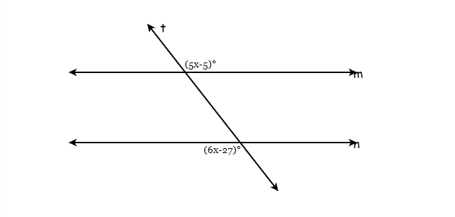 Given m ? n , find the value of x. + (5X-5)"
