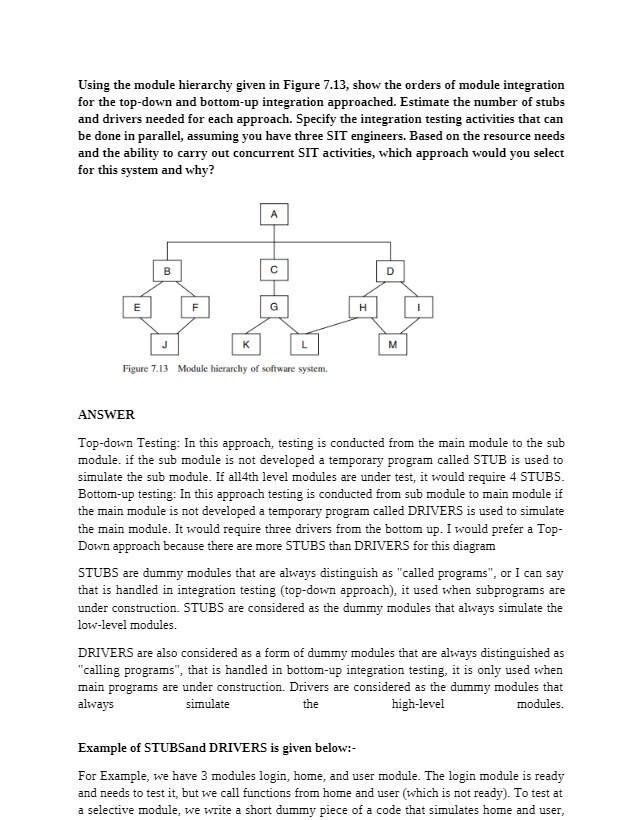Using the module hierarchy given in Figure 7.13,