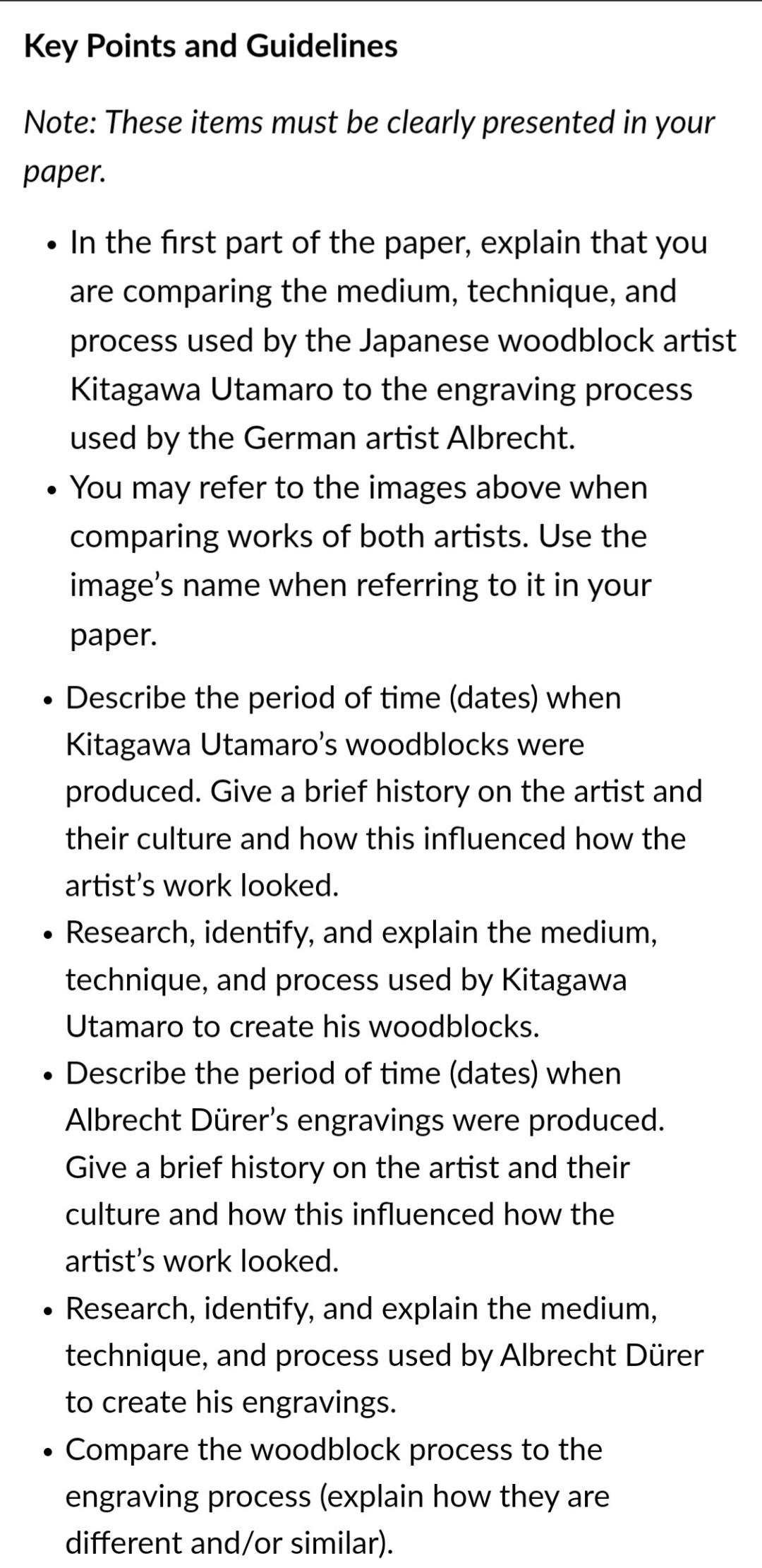 . Do notjust list answers to the key points above. You must