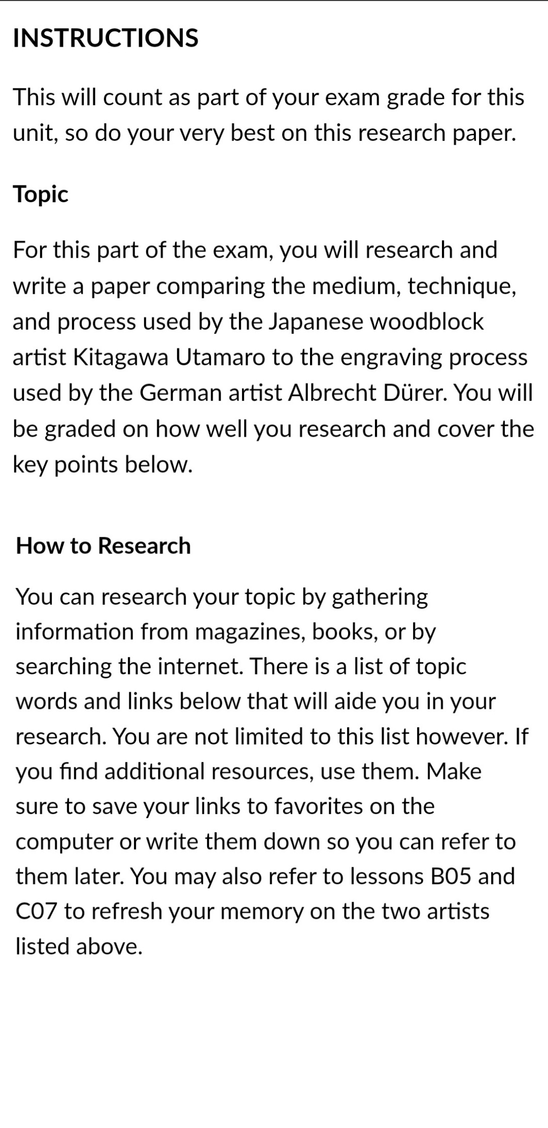 points listed above, but you are encouraged to write more. A paragraph