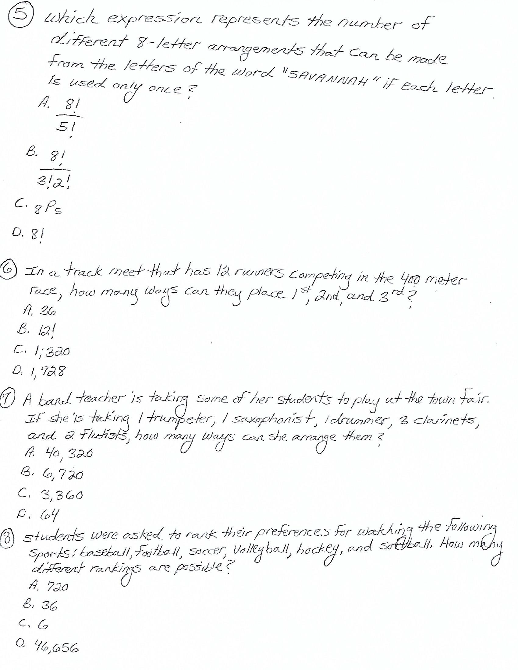 5 which expression represents the number of