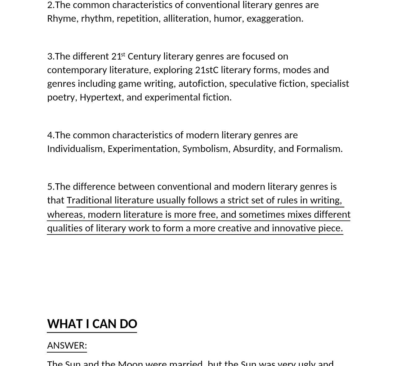2. The common characteristics of conventional