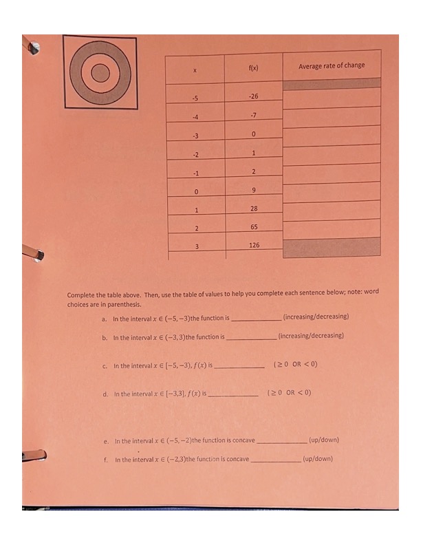 PLEASE DONT FORGET TO FILL OUT TABLE FOR RATE OF