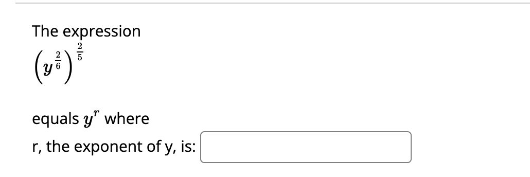 The expression equals y' where r, the
