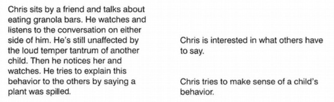 Chris sits by a friend and talks about eating